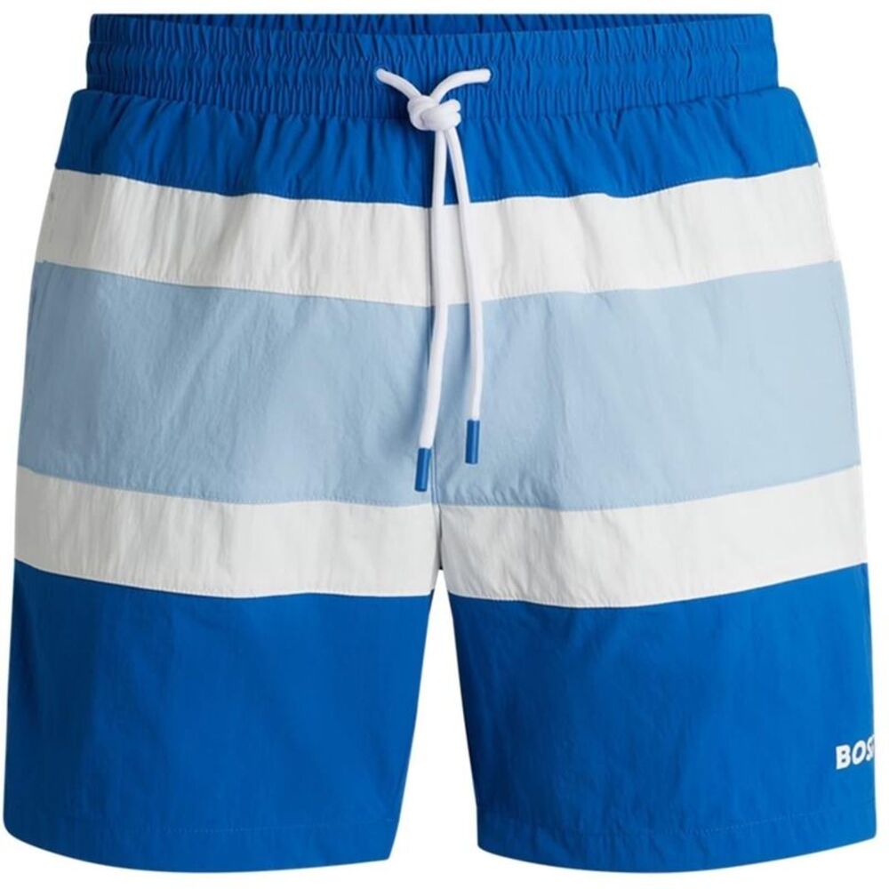 Boss Mens Rico Stripe Swim Shorts / Medium Blue
